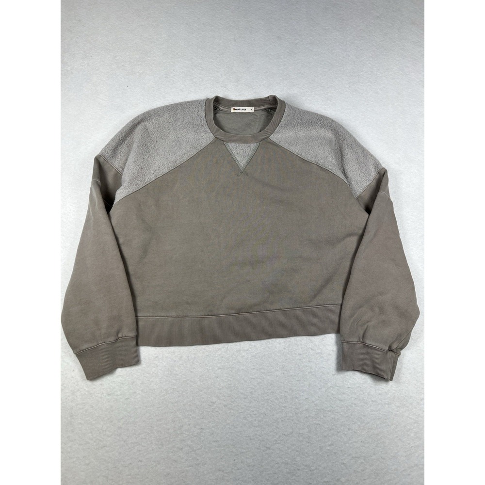 MARINE LAYER Cloud 9‎ Fleece Crop Sweatshirt Women's Size M Colorblock